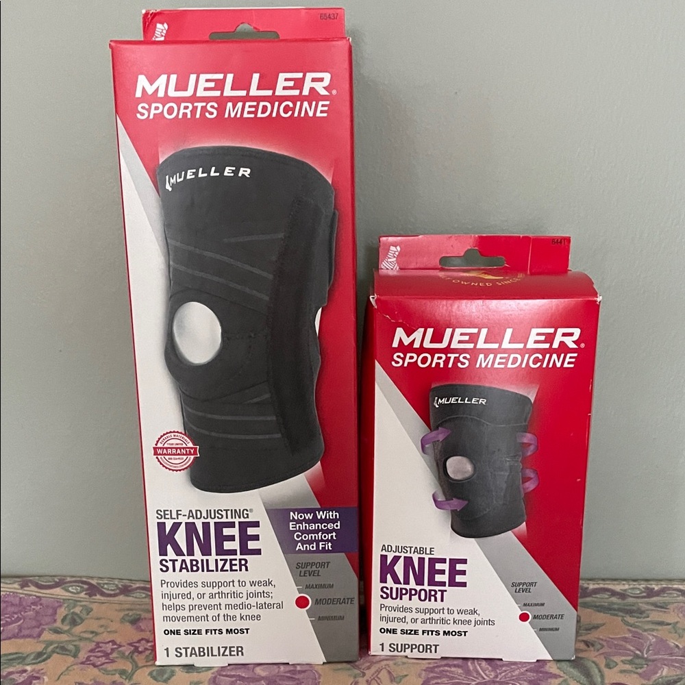 Mueller Black Knee Stabilizer and Support New in Boxes , set of 2